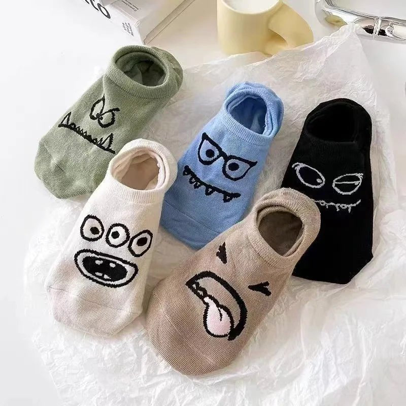 10 Pairs Fuzzy Print Socks Cute & Lightweight Invisible Socks Women's Stockings & Hosiery - Avero