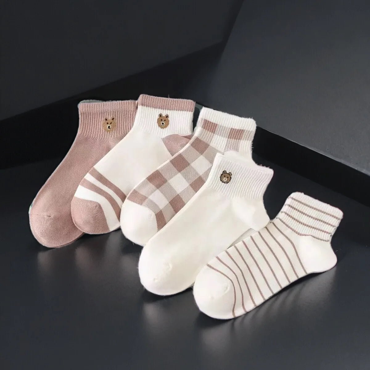 10 Pairs Fuzzy Print Socks Cute & Lightweight Invisible Socks Women's Stockings & Hosiery - Avero