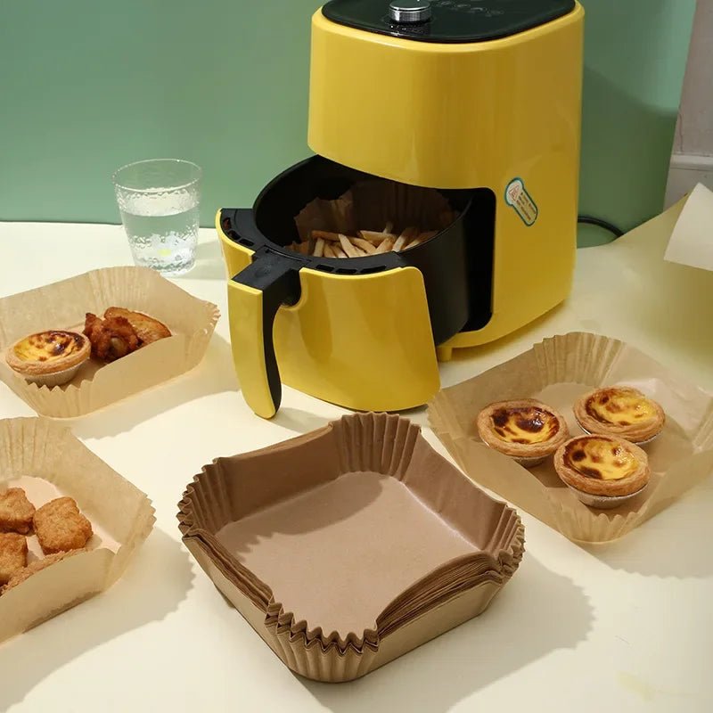 100Pcs Air Fryer Paper Oil Proof Isolation Paper Tray Disposable Non Stick Baking Pad Convenient And Durable Air Fryer Square - Avero