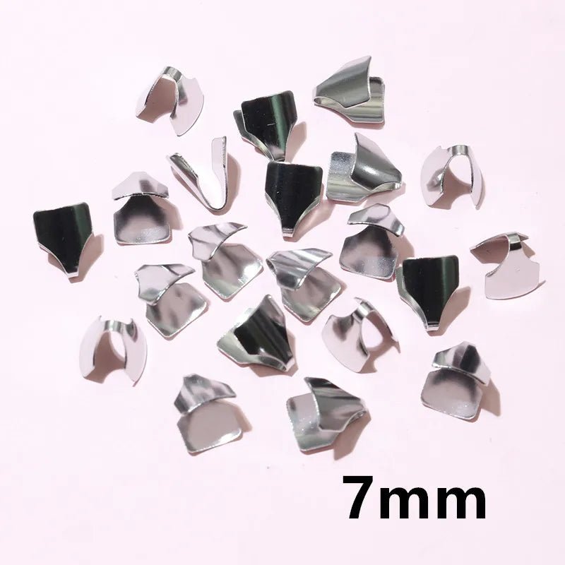 100pcs Stainless Steel 2 - 7mm Flat Cords Crimp End Beads Caps Clip Tip Fold for DIY Snake Chain Necklace Jewelry Making Findings - Avero