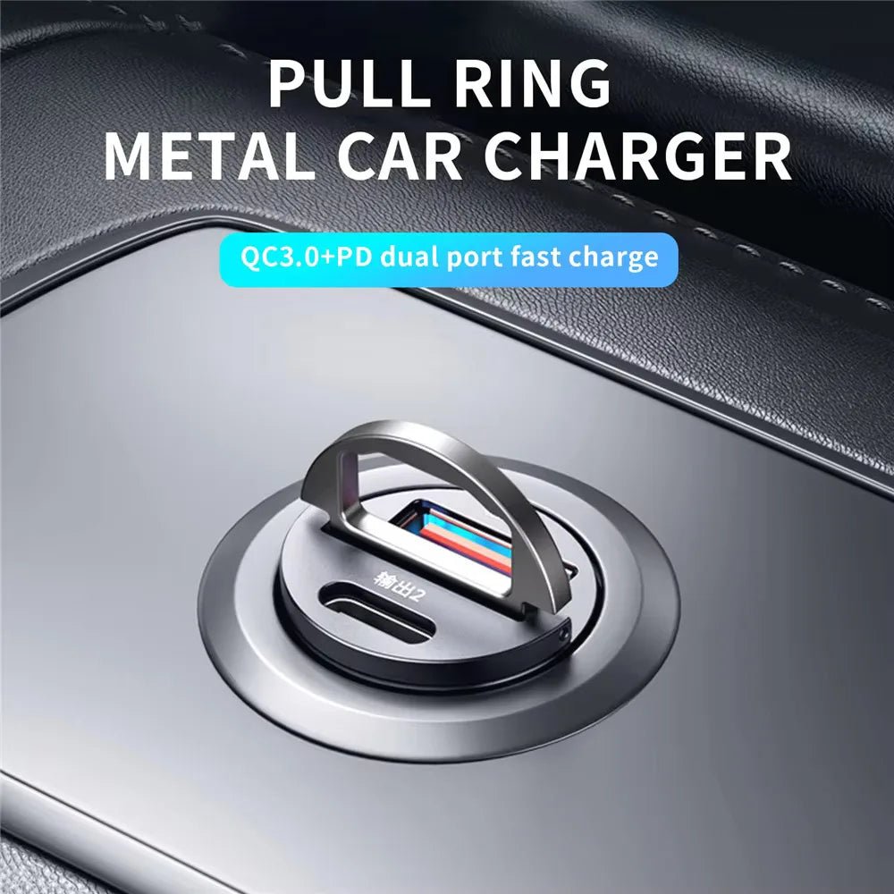 100W/200W QC3.0 PD Mini Car Charger 12 - 24V Lighter Fast Charging Car USB Type C Charger for Xiaomi Samsung Huawei iPhone Power - Avero
