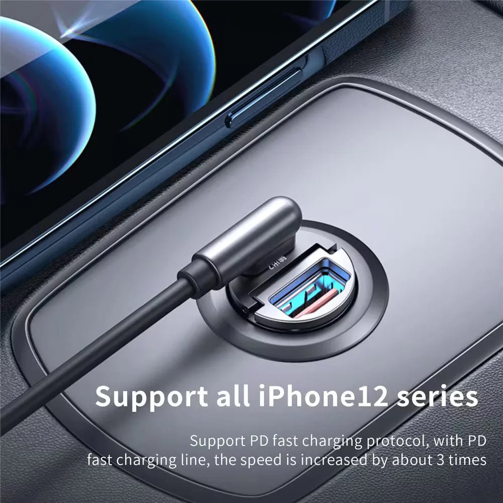 100W/200W QC3.0 PD Mini Car Charger 12 - 24V Lighter Fast Charging Car USB Type C Charger for Xiaomi Samsung Huawei iPhone Power - Avero