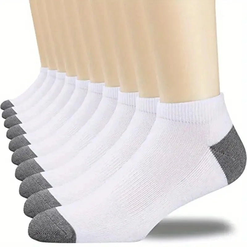 10pairs Men's Fashion Cotton Breathable Comfortable Ankle Socks, Men's Summer Socks - Avero