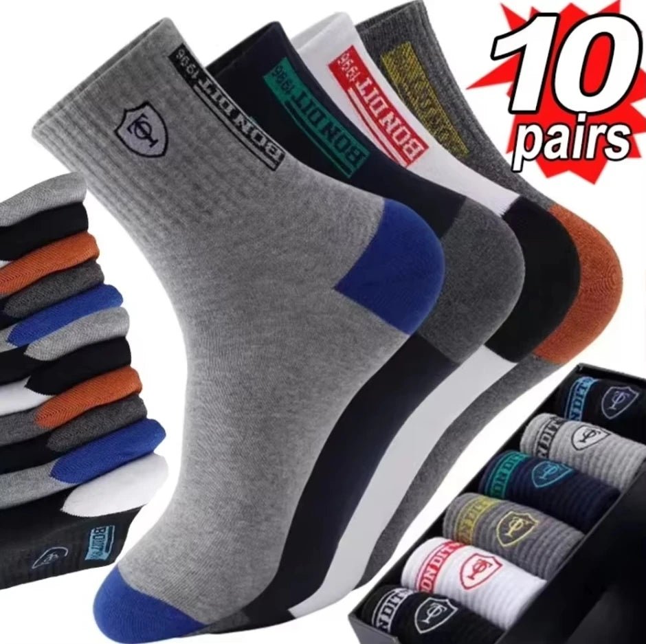 10pairs Men's Fashion Cotton Breathable Comfortable Ankle Socks, Men's Summer Socks - Avero