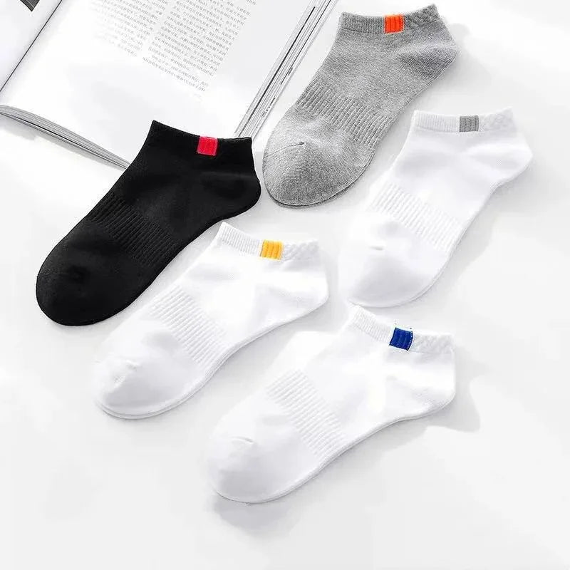10pairs Men's Fashion Cotton Breathable Comfortable Ankle Socks, Men's Summer Socks - Avero