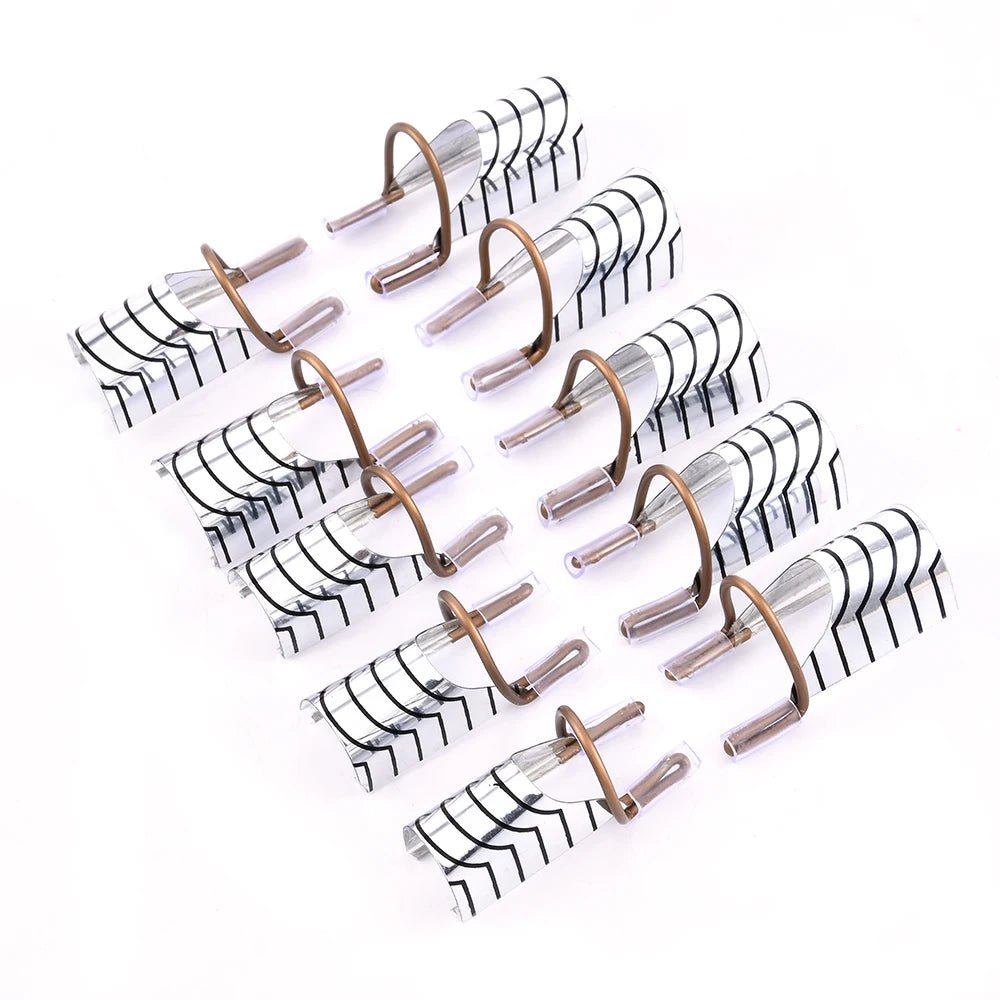 10Pcs Reusable Aluminum Nail Extension Pallets Tips Forms Nail Art Extension Sticker Builder Form Guide Stencil Manicure Tools - Avero