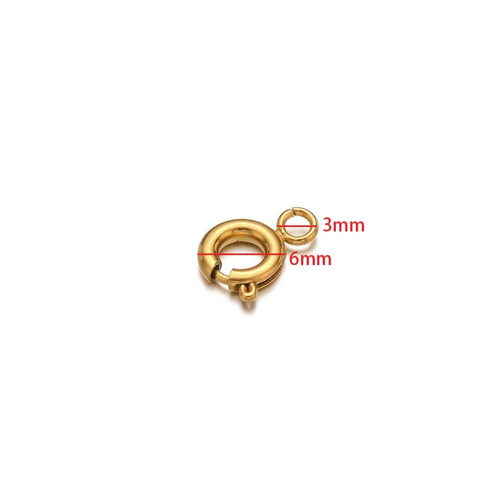 10pcs Stainless Steel Round Spring Ring Clasps Necklace Connectors for DIY Jewelry Bracelet Making Earrings Accessories 5 - 12mm - Avero