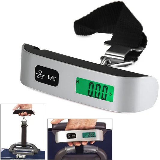 110Lb/50Kg Hanging Baggage Scale Digital Luggage Scale LCD Display Portable Suitcase Weighing Scale Travel Luggage Weight Scale - Avero