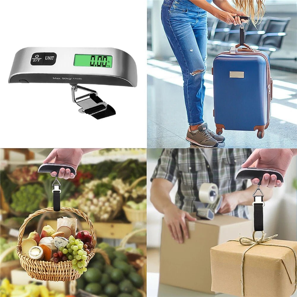 110Lb/50Kg Hanging Baggage Scale Digital Luggage Scale LCD Display Portable Suitcase Weighing Scale Travel Luggage Weight Scale - Avero