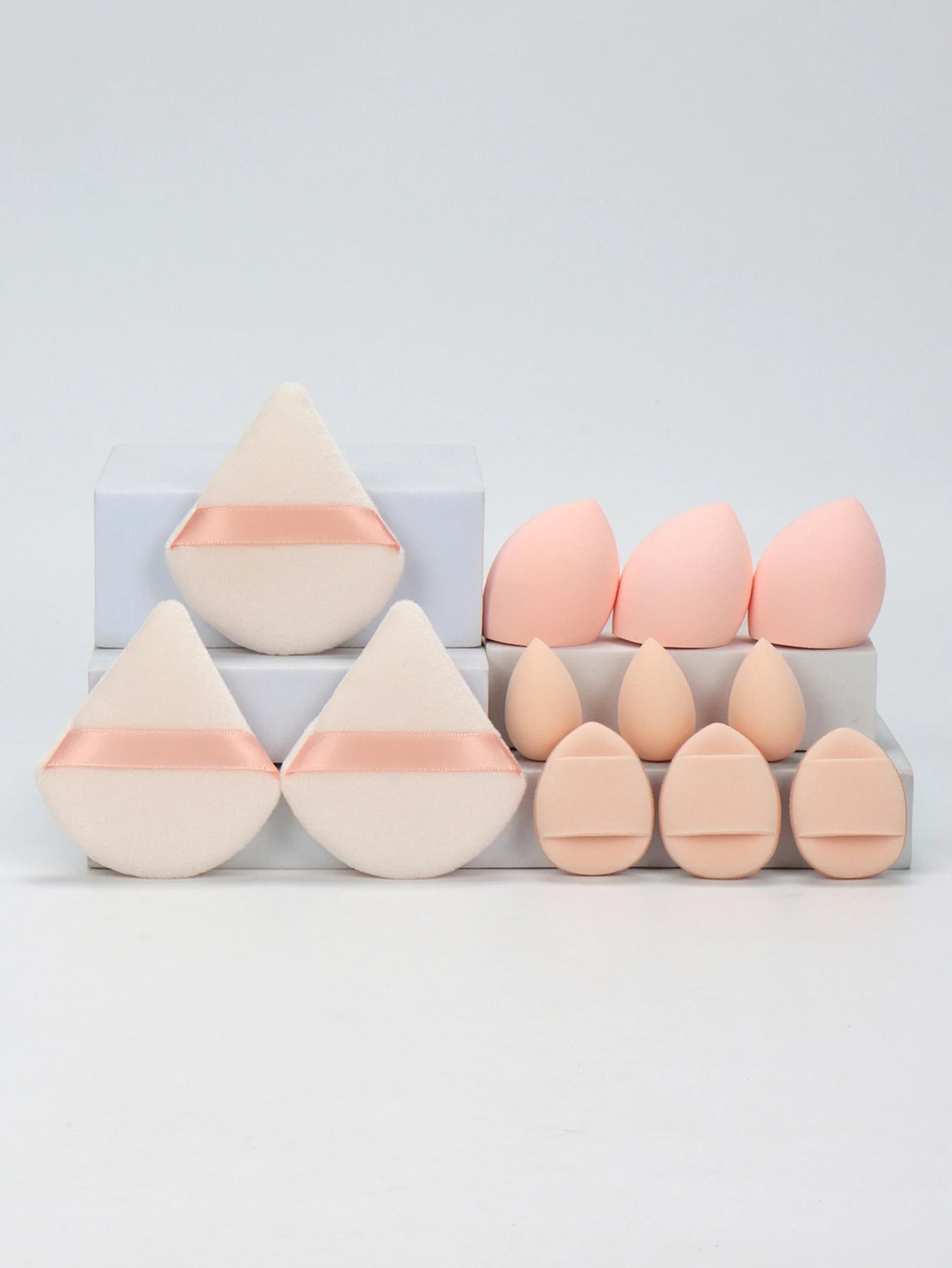 12 - Piece All - Purpose Makeup Sponge Set, Made of 3 Loose Powder Puffs, 3 Mini Air Cushion Puffs, 3 Beauty Eggs and 3 Mini Beauty - Avero