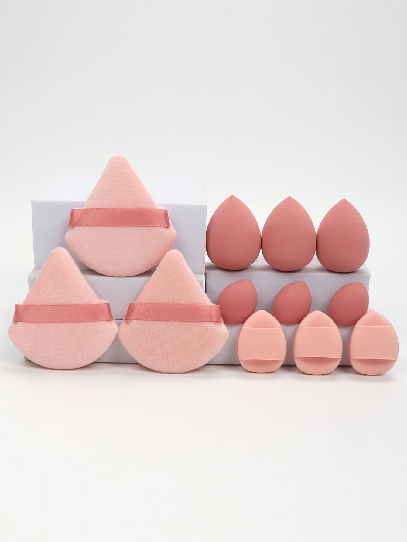 12 - Piece All - Purpose Makeup Sponge Set, Made of 3 Loose Powder Puffs, 3 Mini Air Cushion Puffs, 3 Beauty Eggs and 3 Mini Beauty - Avero