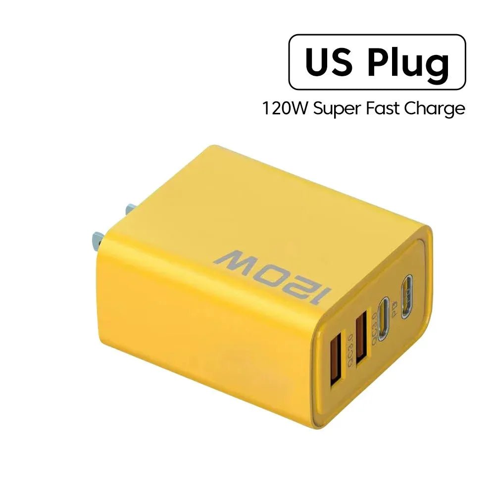 120W PD USB Charger Type C Fast Charging Mobile Phone Adapter For iPhone Samsung Xiaomi Quick Charge 3.0 EU/US Plug Wall Charger - Avero