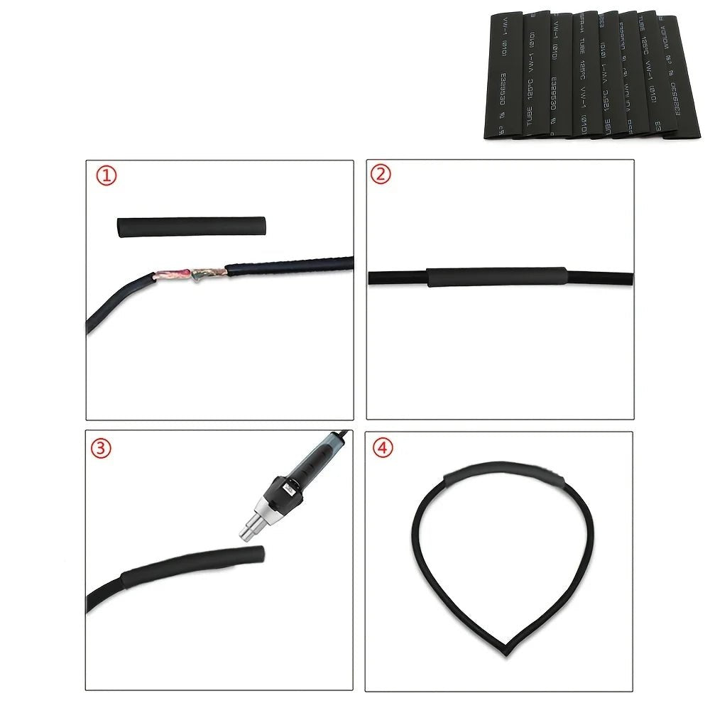 127Pcs Heat Shrink Tube Sleeving Tubing Assortment Kit Electrical Connection Electrical Wire Wrap Cable Waterproof Shrinkage 2:1 - Avero
