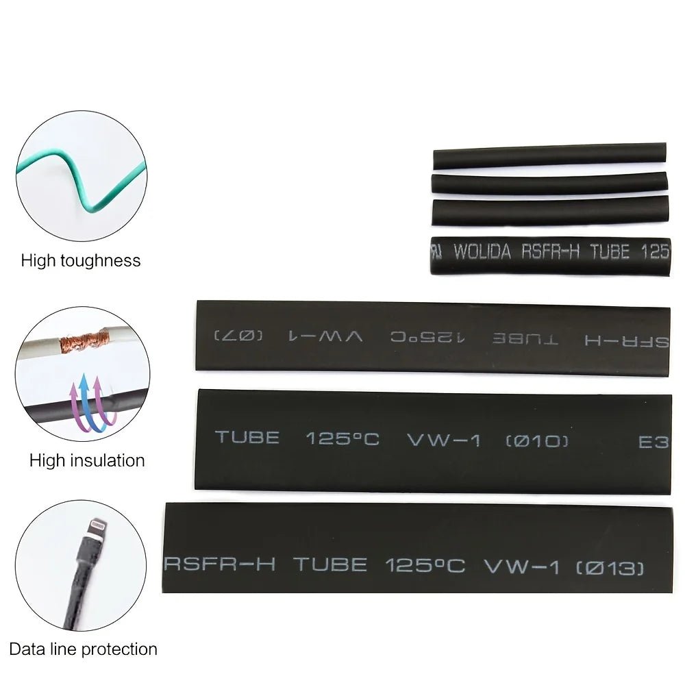 127Pcs Heat Shrink Tube Sleeving Tubing Assortment Kit Electrical Connection Electrical Wire Wrap Cable Waterproof Shrinkage 2:1 - Avero