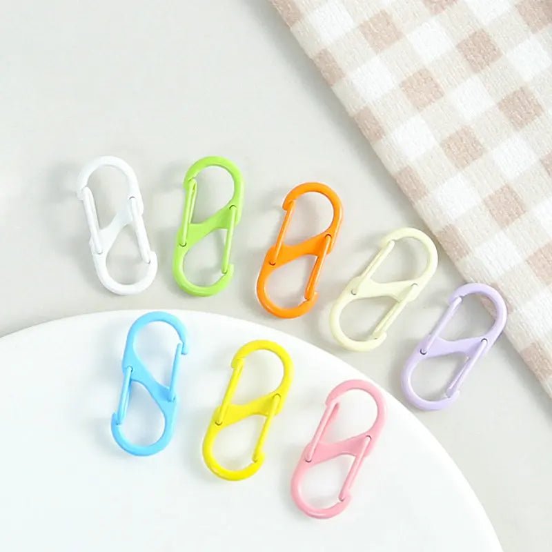12Pcs Zipper Clip S Carabiner Clips Small Alloy Snap Hook Anti Theft Mini Dual Wire Gate Interlocking Keychain Clip Attachment - Avero