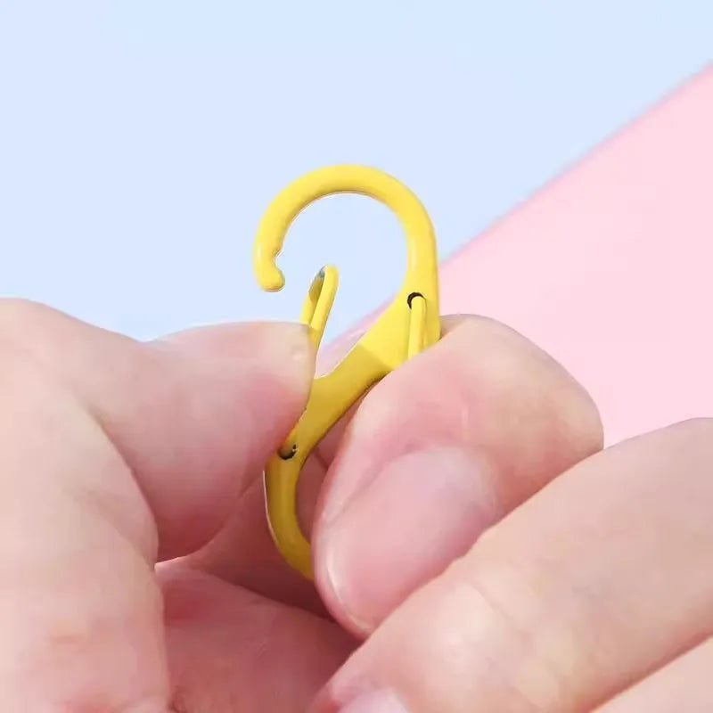 12Pcs Zipper Clip S Carabiner Clips Small Alloy Snap Hook Anti Theft Mini Dual Wire Gate Interlocking Keychain Clip Attachment - Avero
