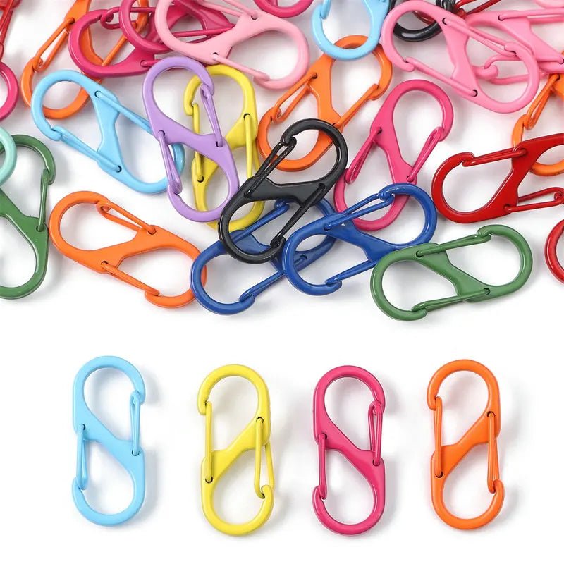 12Pcs Zipper Clip S Carabiner Clips Small Alloy Snap Hook Anti Theft Mini Dual Wire Gate Interlocking Keychain Clip Attachment - Avero