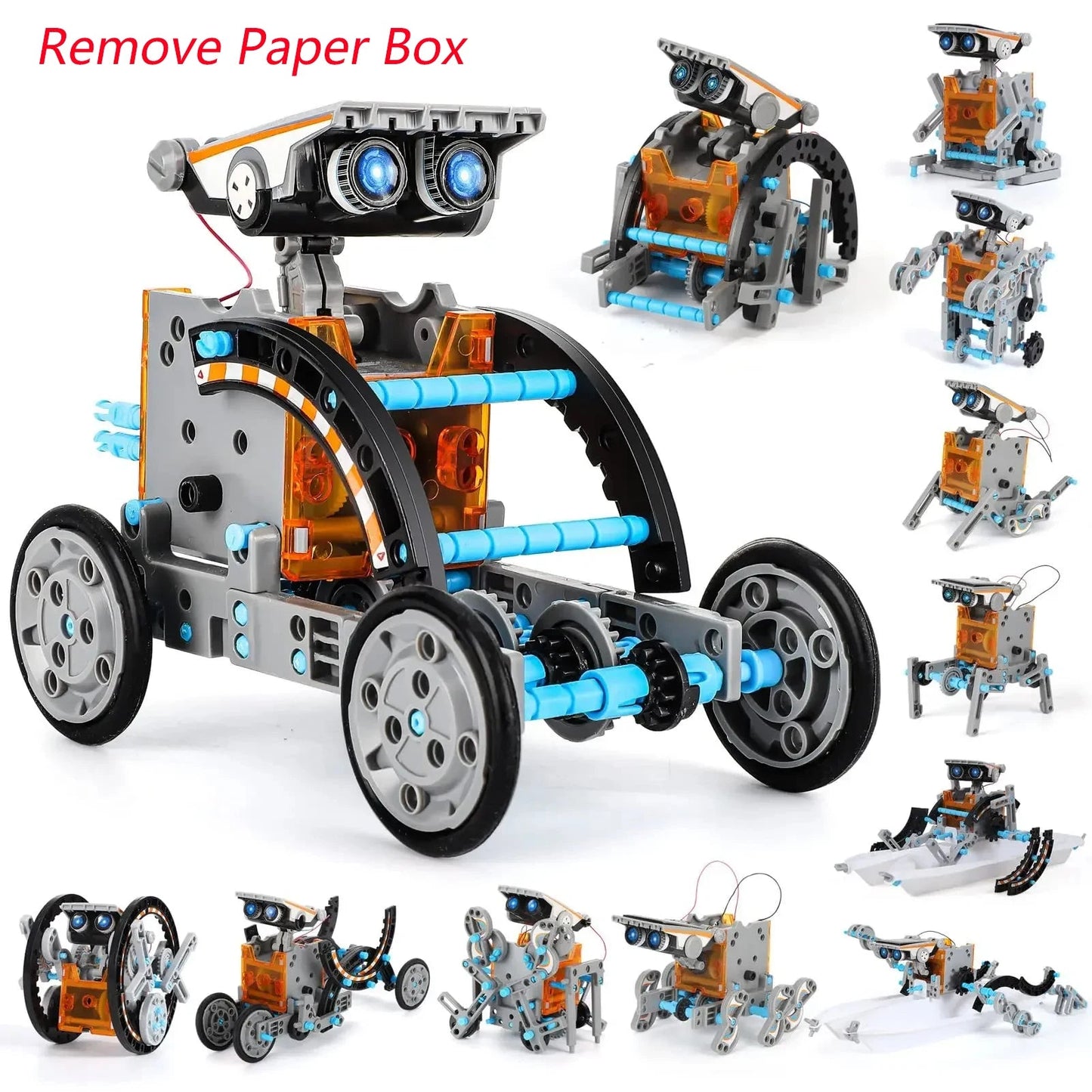 13 in 1 Solar Powered Robot Science Kit DIY Building Blocks Gift for Kids Electronic DIYs Creative Educational Assembly Toys - Avero