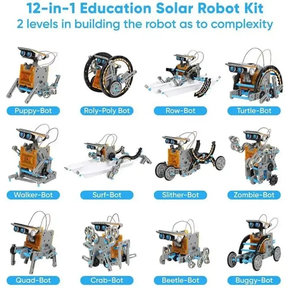 13 in 1 Solar Powered Robot Science Kit DIY Building Blocks Gift for Kids Electronic DIYs Creative Educational Assembly Toys - Avero