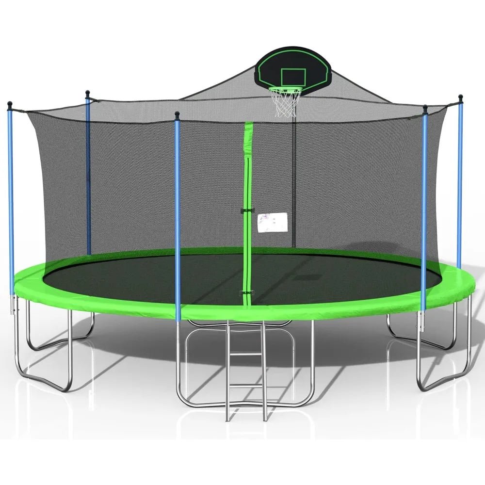 1500 LBS 16FT Outdoor Trampoline with Safety Enclosure Net, Backyard Recreational Heavy - Duty Trampoline for Kids Adult - Avero