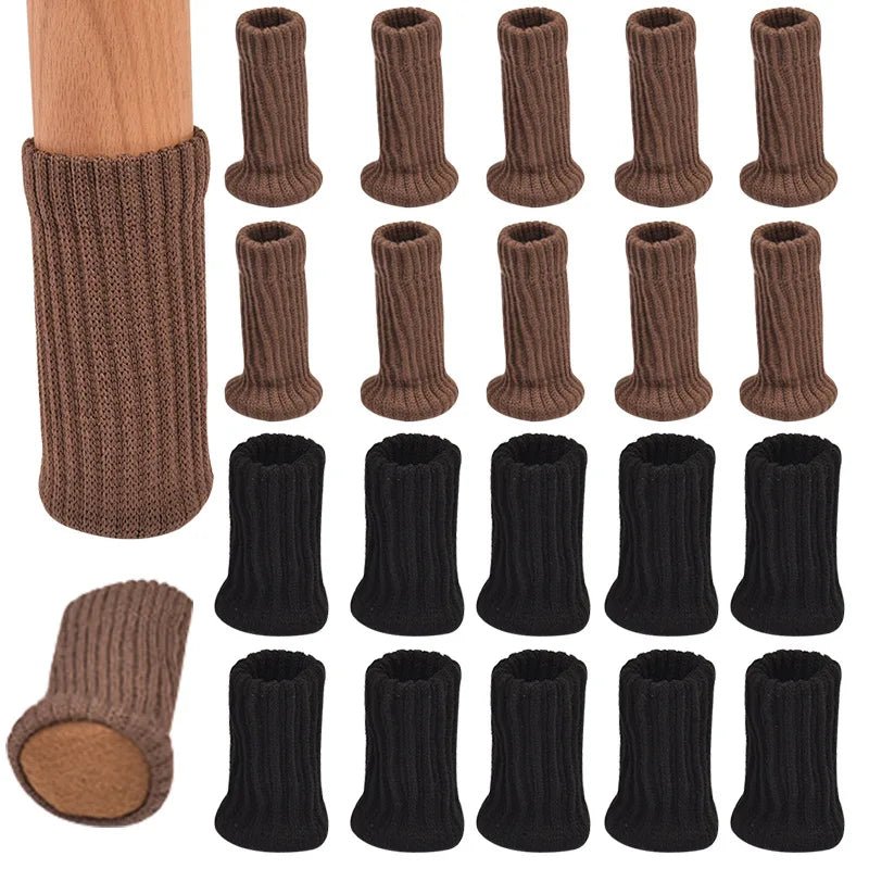 16Pcs Chair Legs Socks Knitted Furniture Feet Floor Protectors Anti - slip Pads Silent Thicken Table Chair Leg Socks Covers - Avero