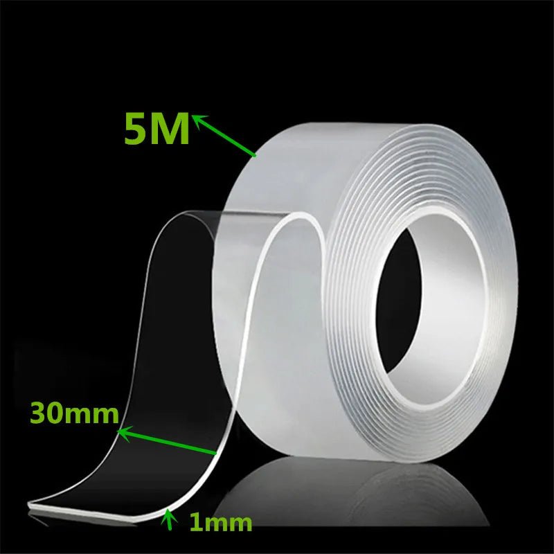 1m 2m 3m 5m Nano Tape Double Sided Tape Transparent Reusable Waterproof Adhesive Strong Tapes Cleanable Kitchen Bathroom Supplie - Avero