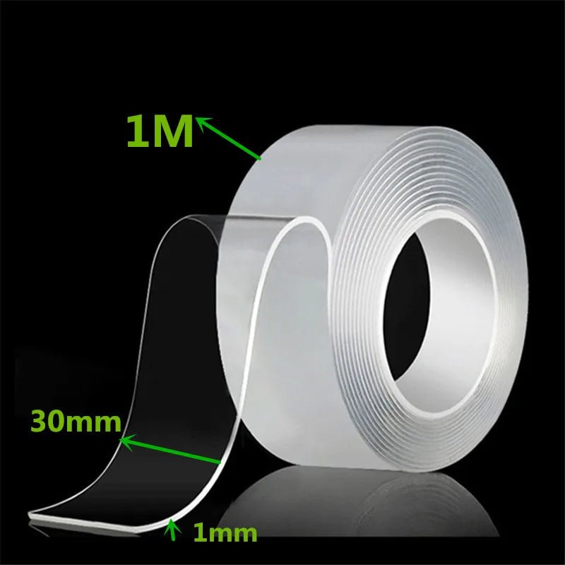 1m 2m 3m 5m Nano Tape Double Sided Tape Transparent Reusable Waterproof Adhesive Strong Tapes Cleanable Kitchen Bathroom Supplie - Avero