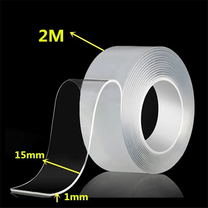 1m 2m 3m 5m Nano Tape Double Sided Tape Transparent Reusable Waterproof Adhesive Strong Tapes Cleanable Kitchen Bathroom Supplie - Avero