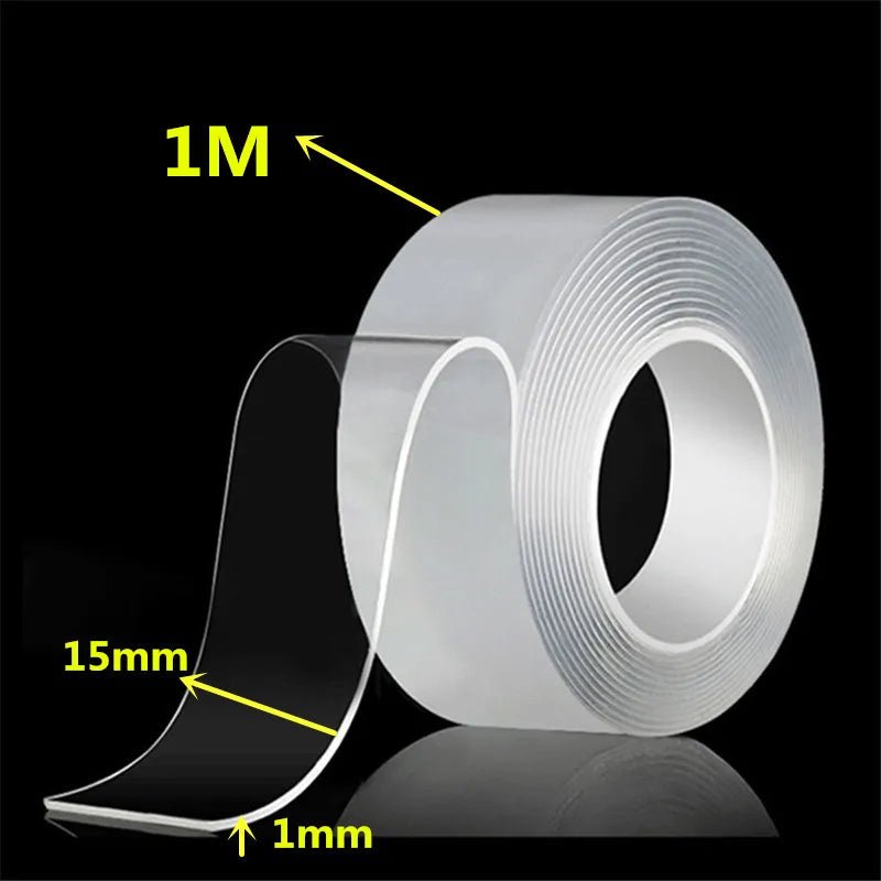 1m 2m 3m 5m Nano Tape Double Sided Tape Transparent Reusable Waterproof Adhesive Strong Tapes Cleanable Kitchen Bathroom Supplie - Avero