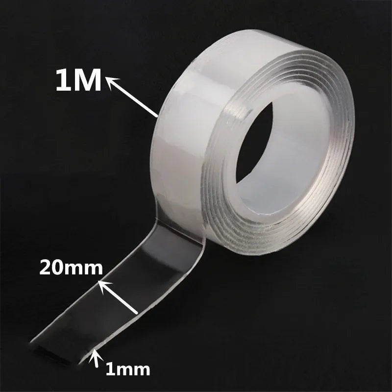 1m 2m 3m 5m Nano Tape Double Sided Tape Transparent Reusable Waterproof Adhesive Strong Tapes Cleanable Kitchen Bathroom Supplie - Avero