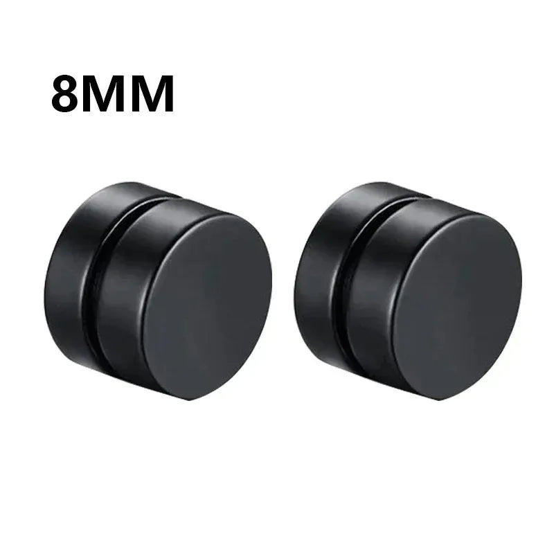 1Pairs Crystal Strong Magnetic Ear Stud Clip Earrings for Men Women, Punk Round Zircon Magnet Earrings Non Piercing Ear Jewelry - Avero