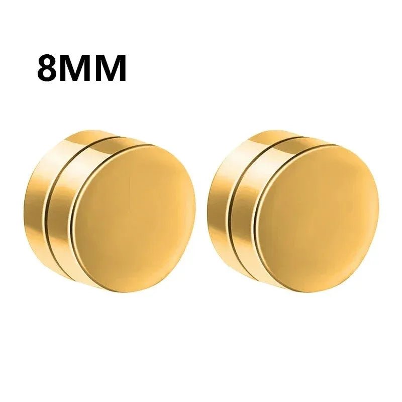 1Pairs Crystal Strong Magnetic Ear Stud Clip Earrings for Men Women, Punk Round Zircon Magnet Earrings Non Piercing Ear Jewelry - Avero
