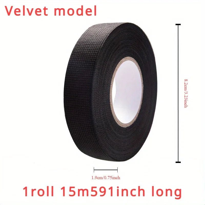 1pc Heat - resistant Adhesive Cloth Fabric Tape For Car Auto Cable Harness Wiring Loom Protection Width 9/15/19/25/32MM Length 15M - Avero