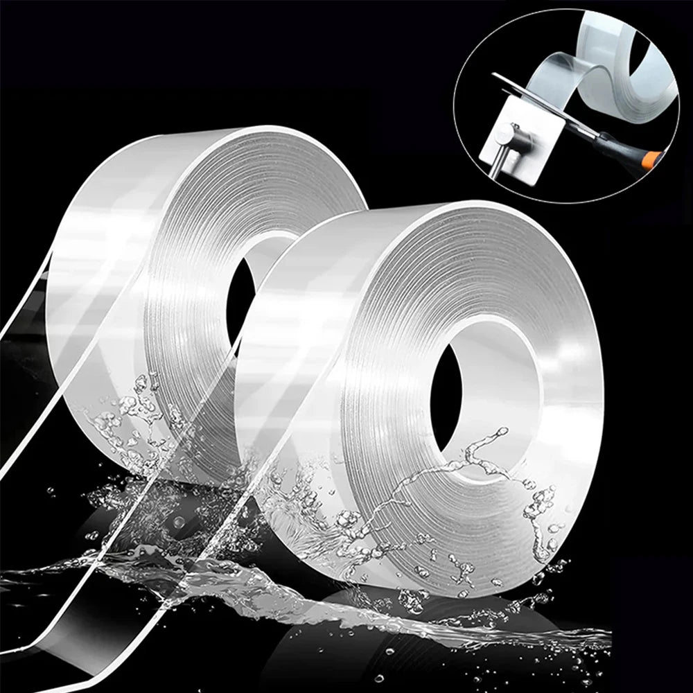1pc Strong Double - sided Tape, Can Be Cleaned And Reused. Transparent Double - sided Tape Use for Kitchen, Bathroom, Office - Avero