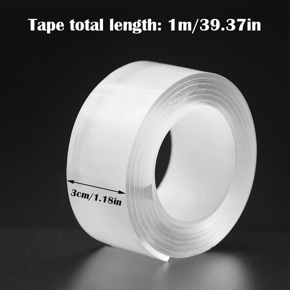 1pc Strong Double - sided Tape, Can Be Cleaned And Reused. Transparent Double - sided Tape Use for Kitchen, Bathroom, Office - Avero