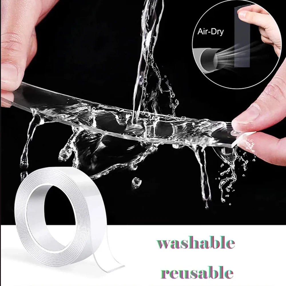 1pc Strong Double - sided Tape, Can Be Cleaned And Reused. Transparent Double - sided Tape Use for Kitchen, Bathroom, Office - Avero