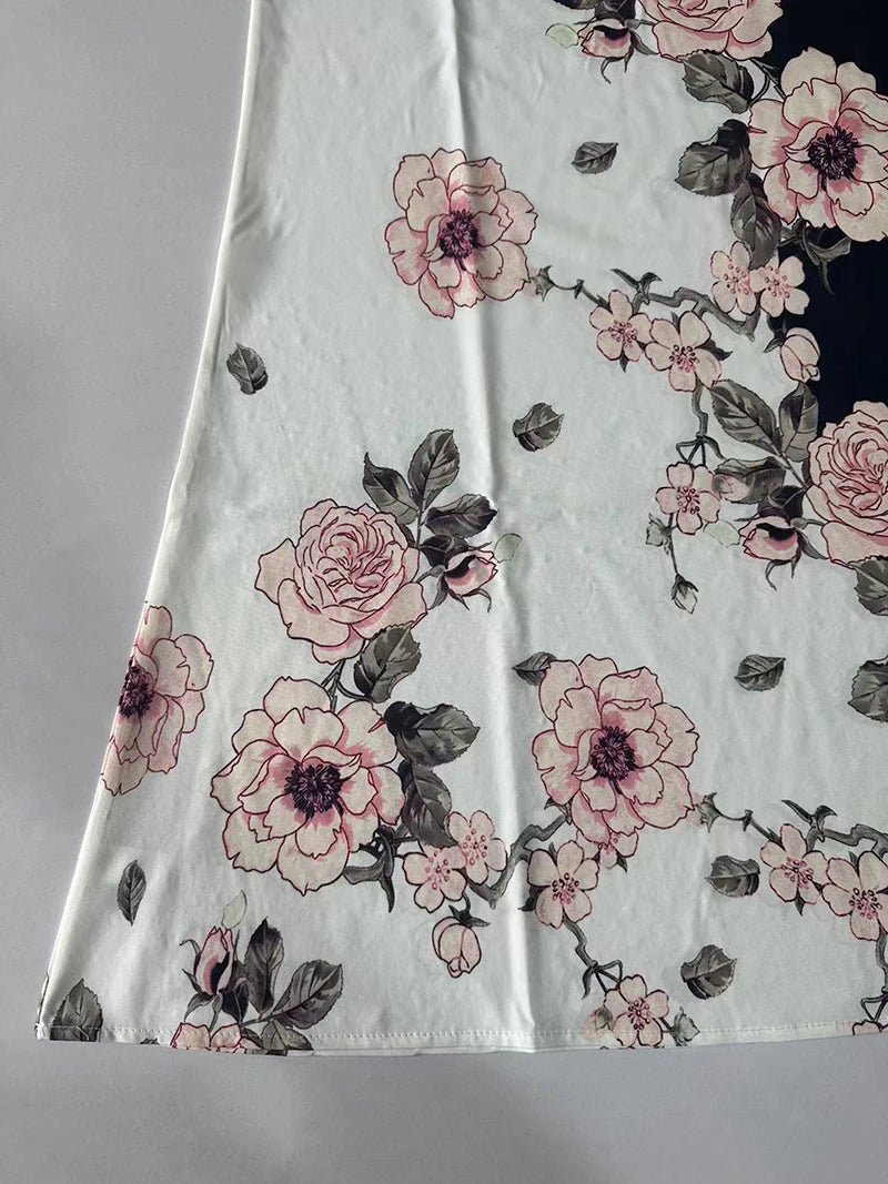 2024 European and American Cross Border Women's New Dress V - neck Sleeveless Sexy Printed Large Hem Foreign Trade Dress - Avero