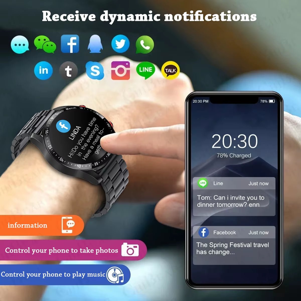 2025 New Voice Call Smart Watch Men GT Series 1.53 Inch AMOLED Screen Sports Watch ECG+PPG Health Smartwatch for Android IOS - Avero