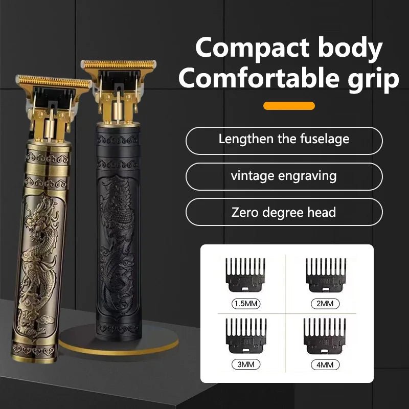 2025 T9 HairClipper Beard Shaving Body Hair Trimmer Clippers Electric Machine Men Haircut Machine 0mm Barber ShaverDragon Carved - Avero