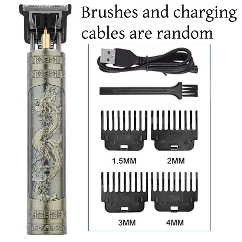 2025 T9 HairClipper Beard Shaving Body Hair Trimmer Clippers Electric Machine Men Haircut Machine 0mm Barber ShaverDragon Carved - Avero