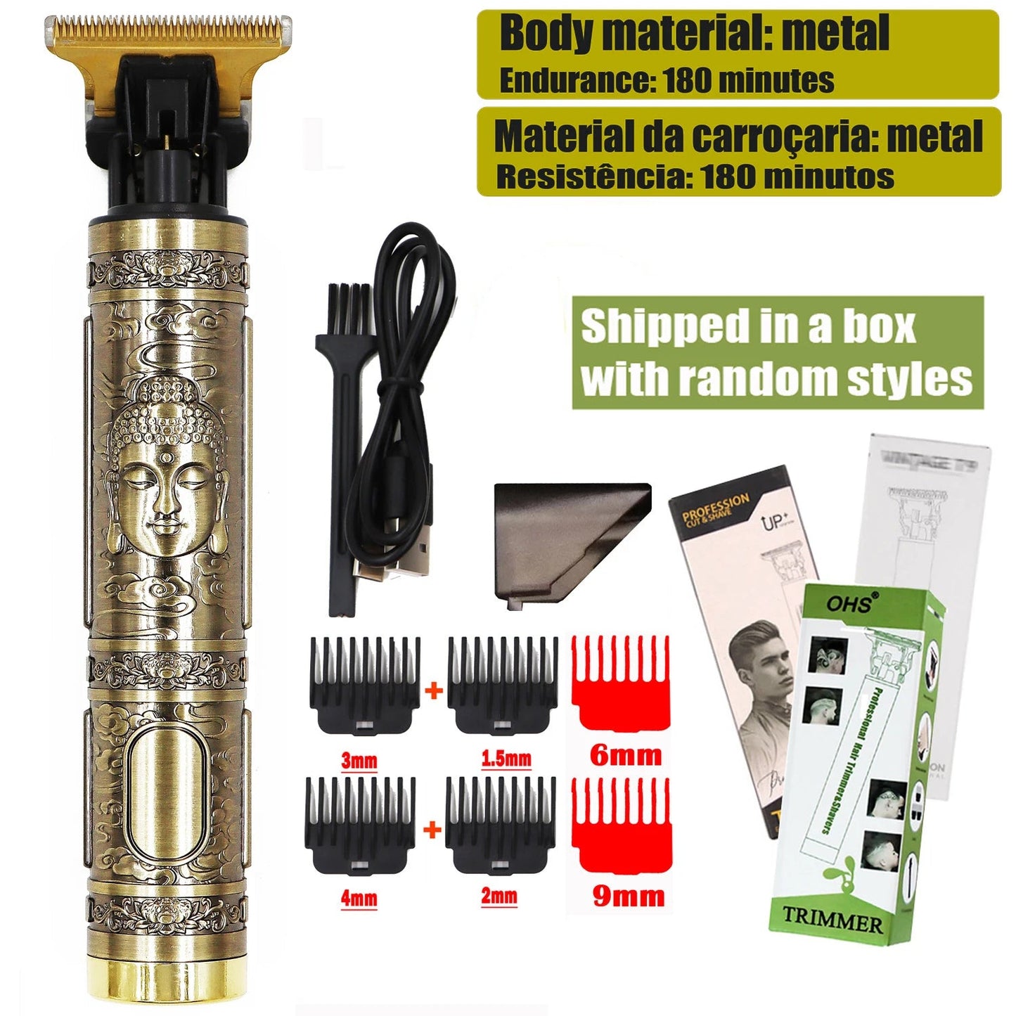 2025 T9 HairClipper Beard Shaving Body Hair Trimmer Clippers Electric Machine Men Haircut Machine 0mm Barber ShaverDragon Carved - Avero