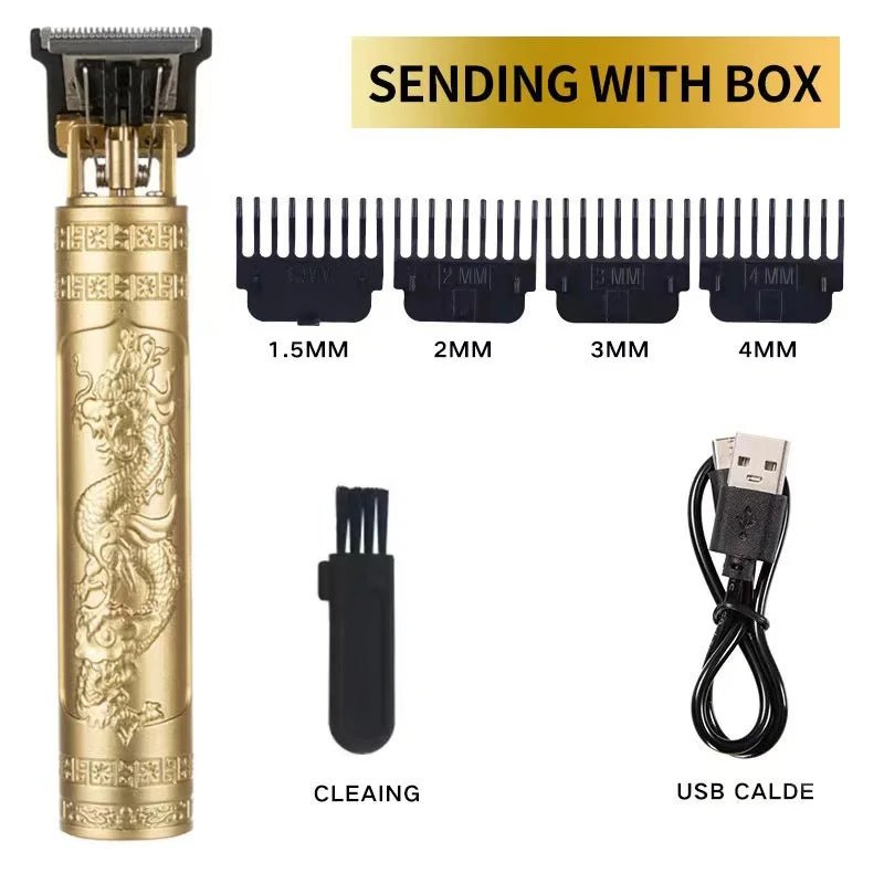 2025 T9 HairClipper Beard Shaving Body Hair Trimmer Clippers Electric Machine Men Haircut Machine 0mm Barber ShaverDragon Carved - Avero
