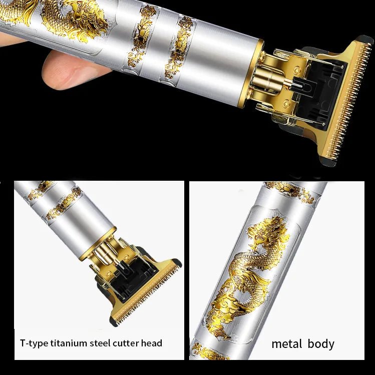 2025 T9 HairClipper Beard Shaving Body Hair Trimmer Clippers Electric Machine Men Haircut Machine 0mm Barber ShaverDragon Carved - Avero
