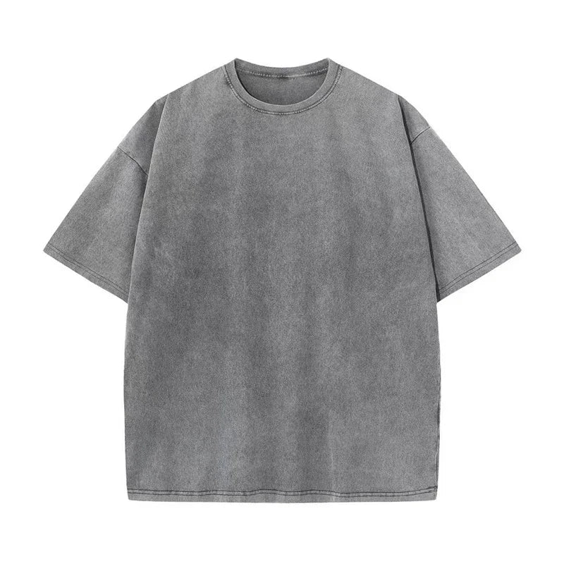 2025 Washed Vintage T-Shirts Street Hip Hop Retro Punk T Shirt women Harajuku Casual Cotton Short Sleeve Acid Wash TShirts top - Avero