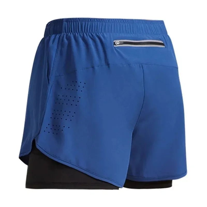 2025New Men's Fitness Training Shorts Summer 2 In 1 Quick Dry Gym Beach Running Double - deck Shorts Outdoor Sportswear Men shorts - Avero