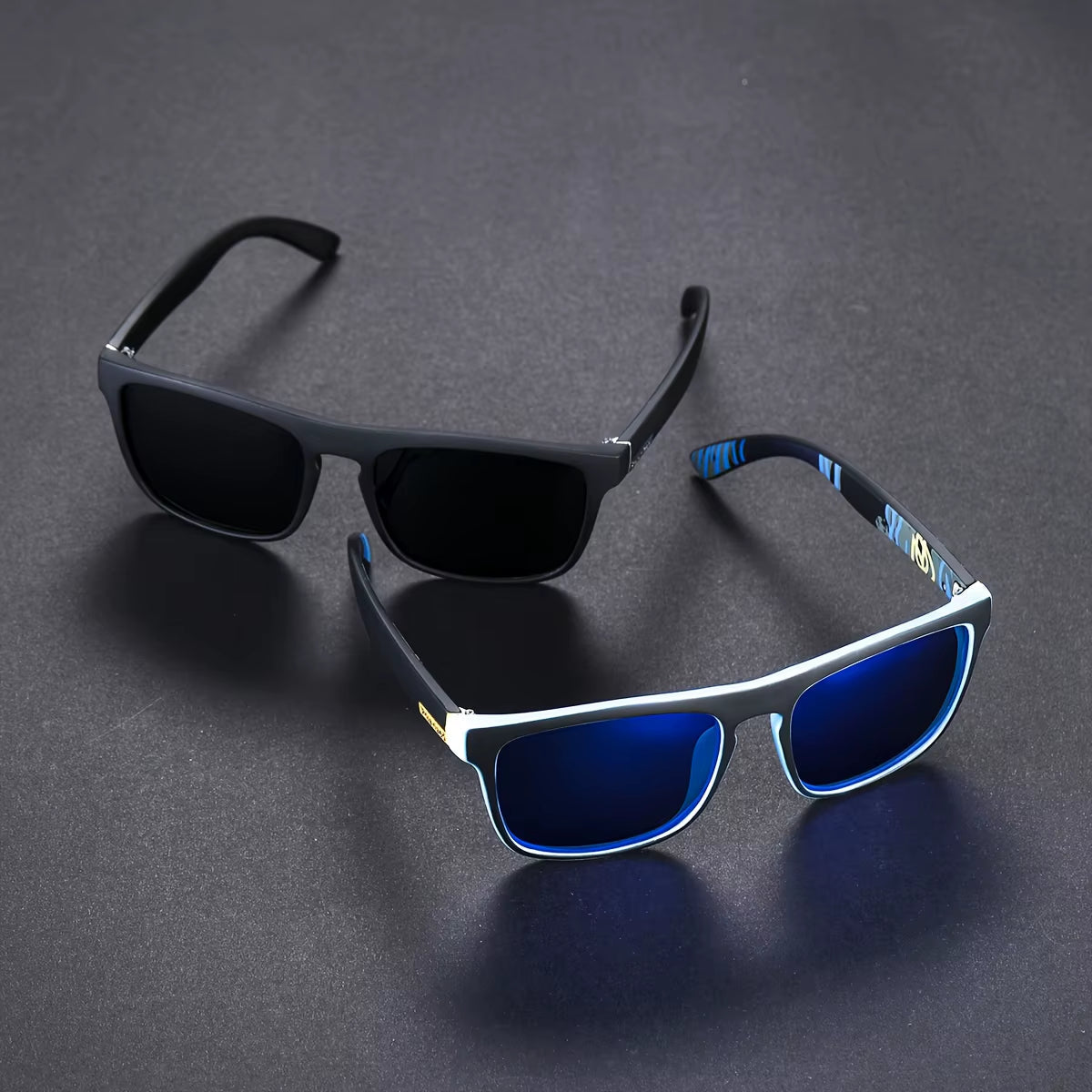 2Pcs Square Polarized Sunglasses anti Glare Sun Shades for Summer Party Vacation Travel Driving Fishing - Avero