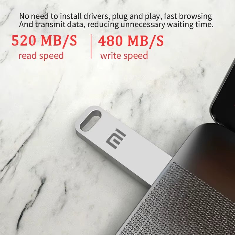 2TB Metal Flash Drive USB 3.2 Super High Speed Transfer Mini U Disk Pen Drive Type C Memory Stick Waterproof U Disk Drive - Avero