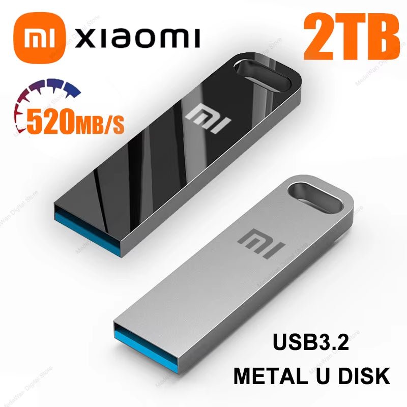 2TB Metal Flash Drive USB 3.2 Super High Speed Transfer Mini U Disk Pen Drive Type C Memory Stick Waterproof U Disk Drive - Avero
