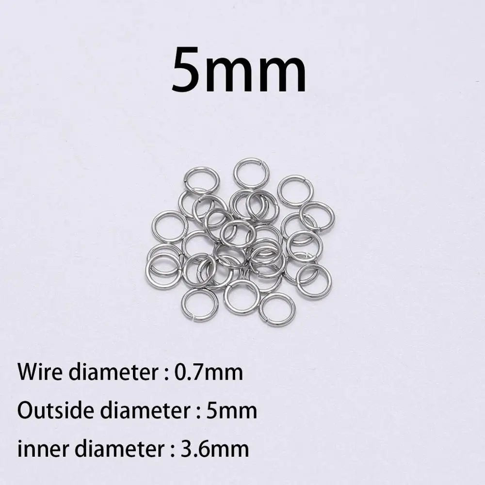 30 - 200Pcs 3 - 25mm Stainless Steel Split Ring Open Single Loops Jump Rings Connectors for DIY Jewelry Making Findings Accessories - Avero