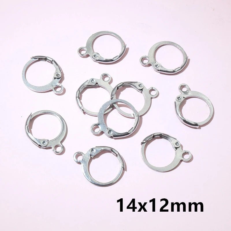 30pcs 14x12mm 15x10mm No Fade Stainless Steel French Lever Earring Hooks Clips DIY Earwire Earrings Jewelry Findings Accessories - Avero